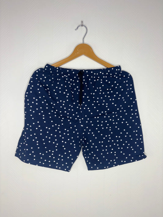 Navy Blue Star Print Women's Shorts