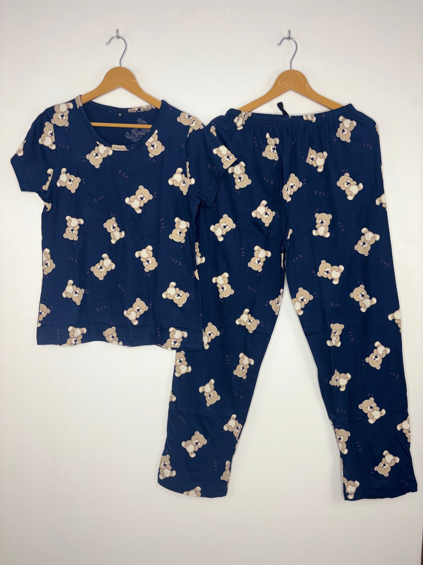 Women's Midnight Navy Teddy Bear Lounge T-Shirt & Pant Set
