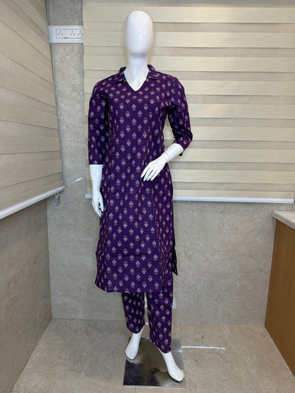 Purple Buti Print Outdoor Wear Co-ords