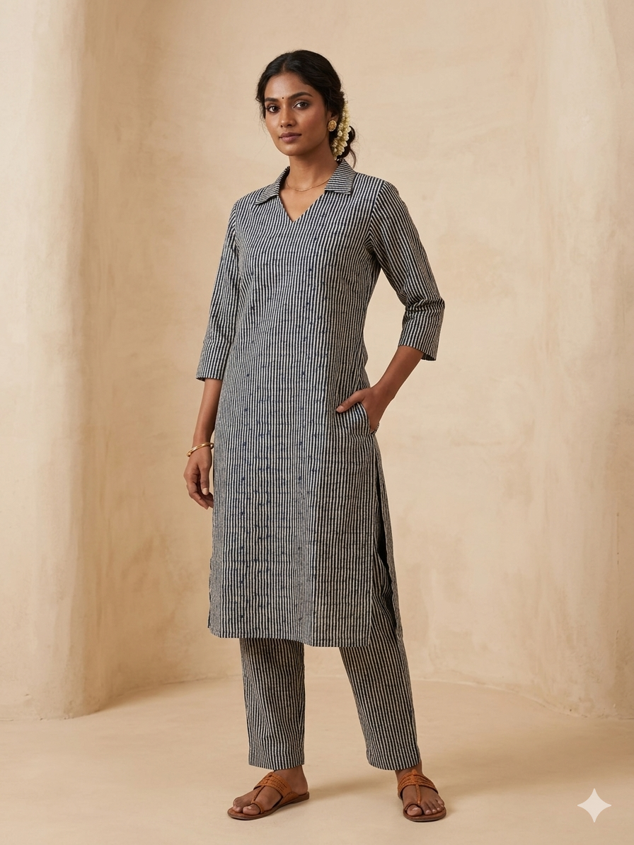 Navy Striped Print Outdoor Wear Co-ords