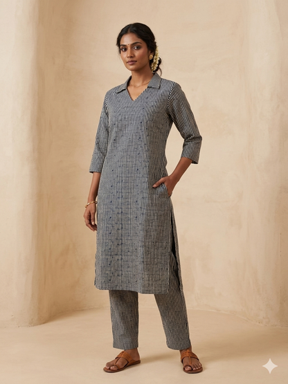 Navy Striped Print Outdoor Wear Co-ords