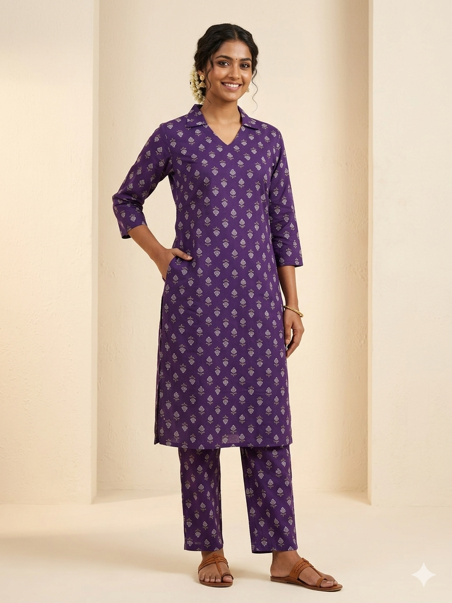 Purple Buti Print Outdoor Wear Co-ords