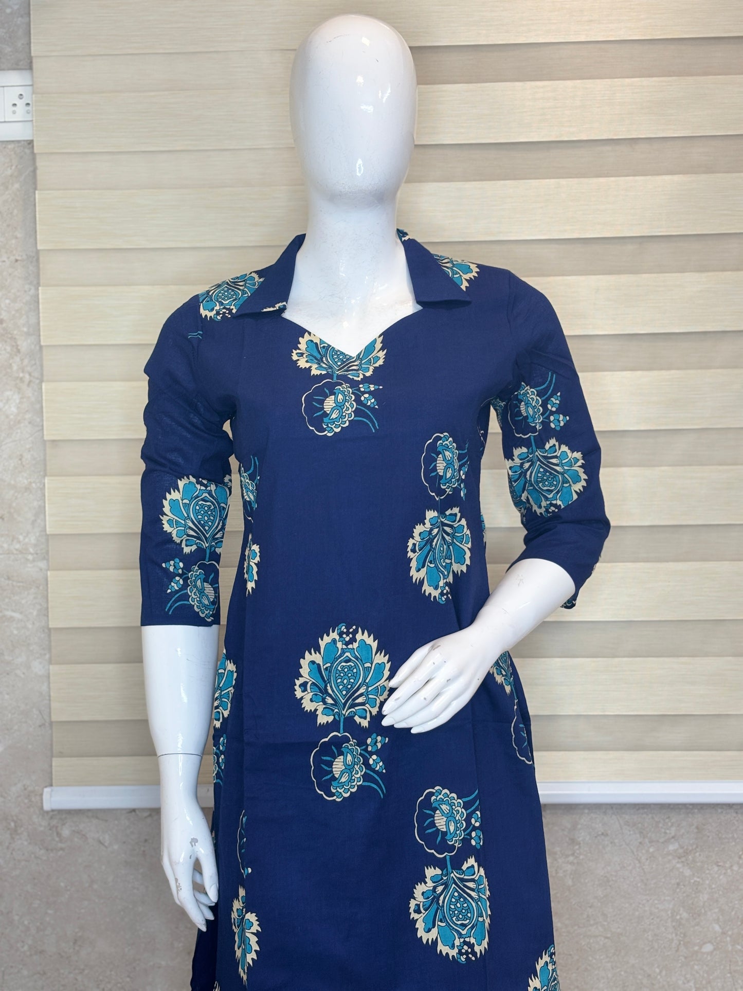 Navy Blue Floral Print Outdoor Wear Co-ords