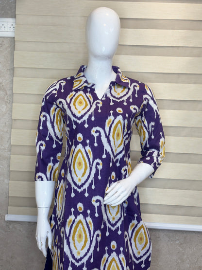 Purple Ikat Print Outdoor Wear Co-ords
