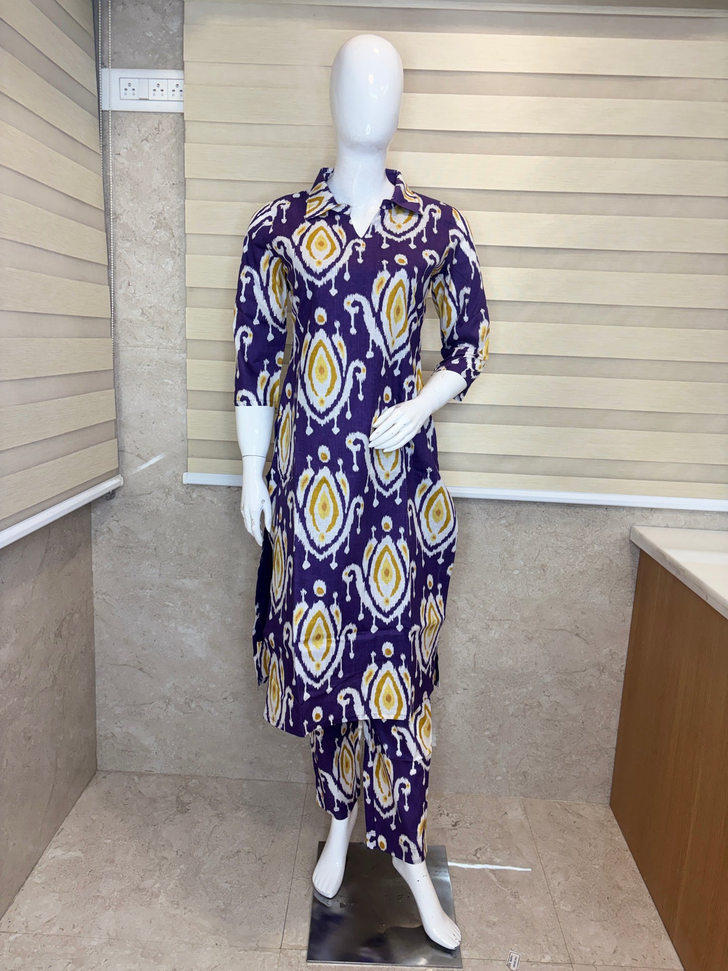 Purple Ikat Print Outdoor Wear Co-ords