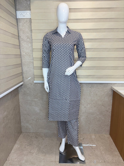 Black and White Chevron Print Outdoor Wear Co-ords