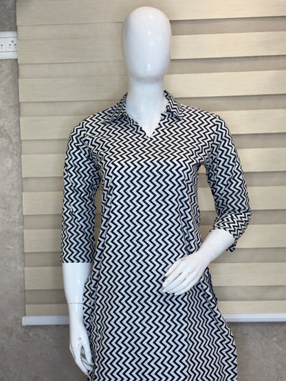 Black and White Chevron Print Outdoor Wear Co-ords