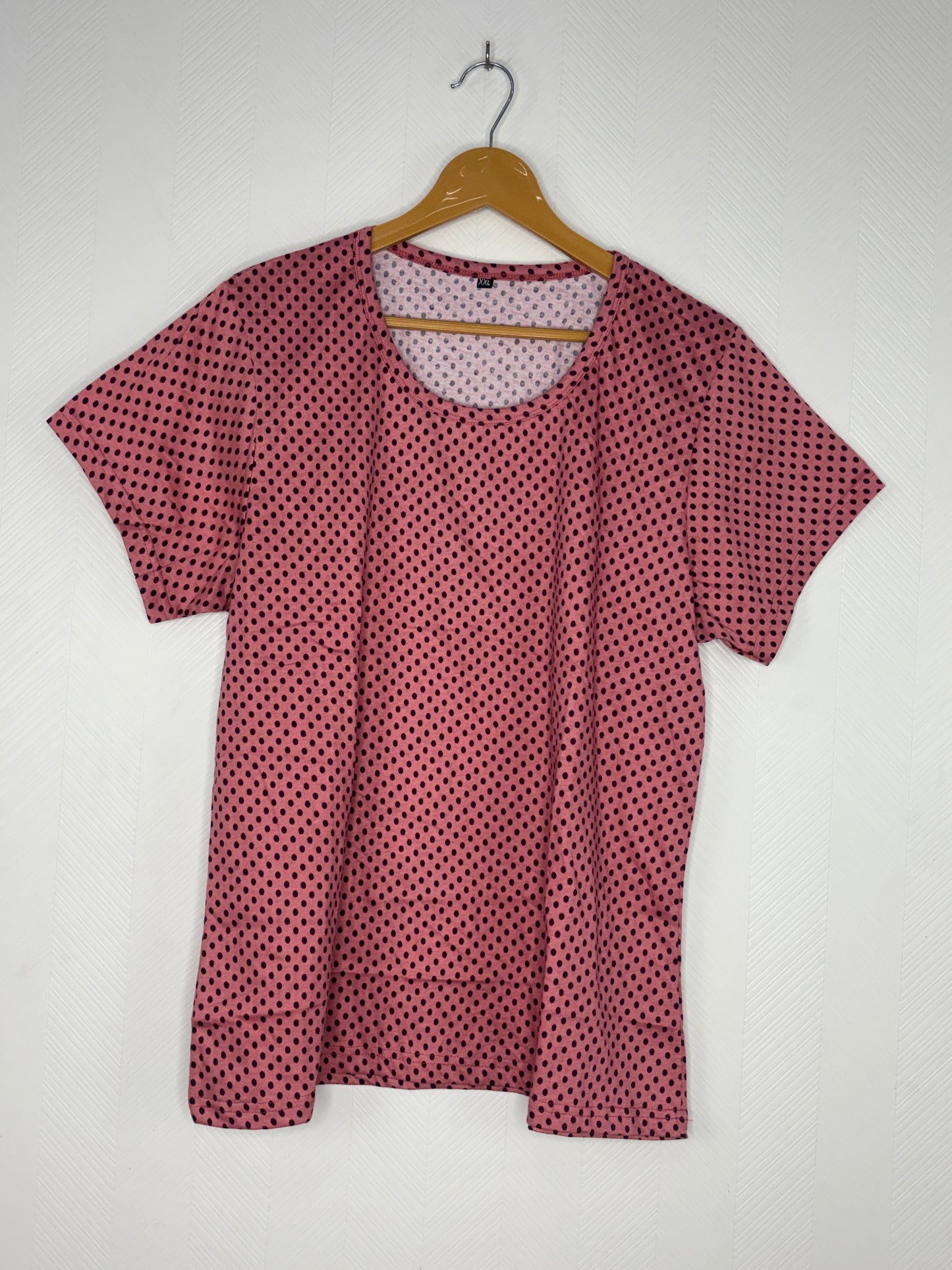 Dusty Pink Polka Dot Print Women's T-Shirt