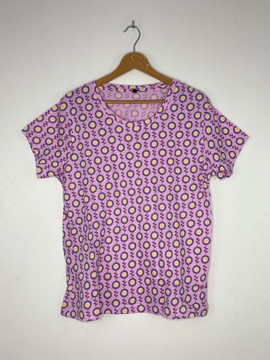 Lavender Geometric Floral Print Women's T-Shirt