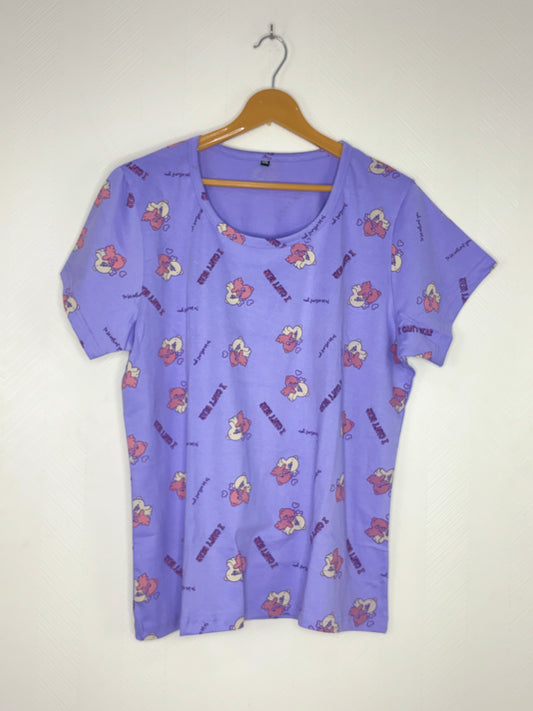 Lavender Teddy Bear Print Women's T-Shirt