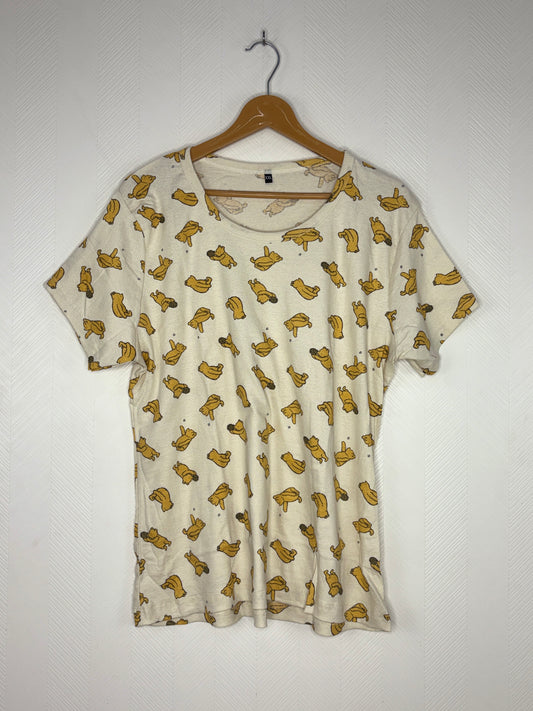 Cream Dog Print Women's T-Shirt