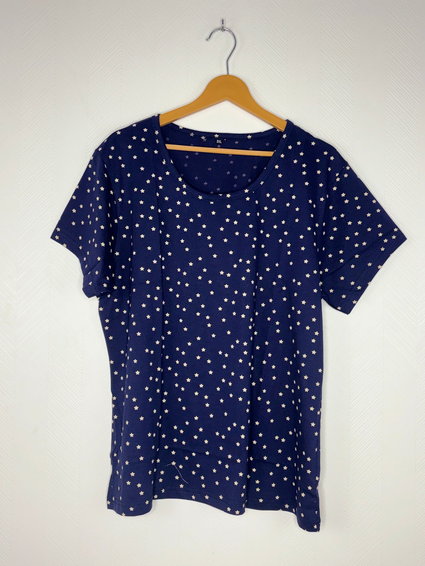 Navy Blue Star Print Women's T-Shirt