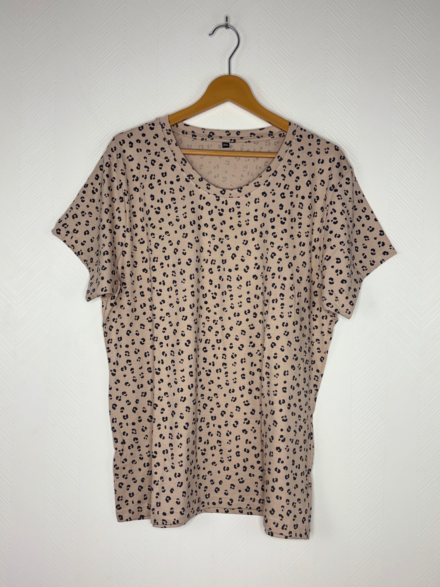 Beige Leopard Print Women's T-Shirt