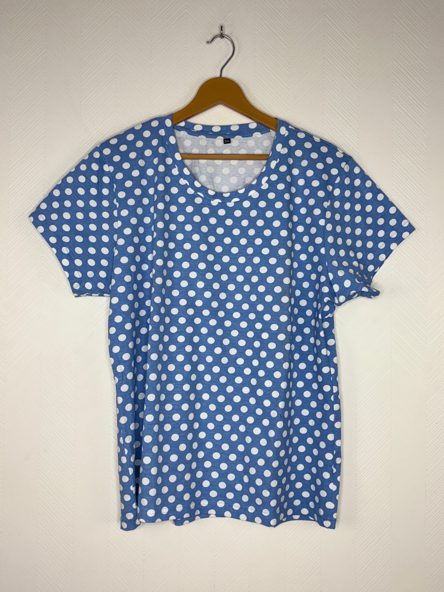 Blue Polka Dot Print Women's T-Shirt