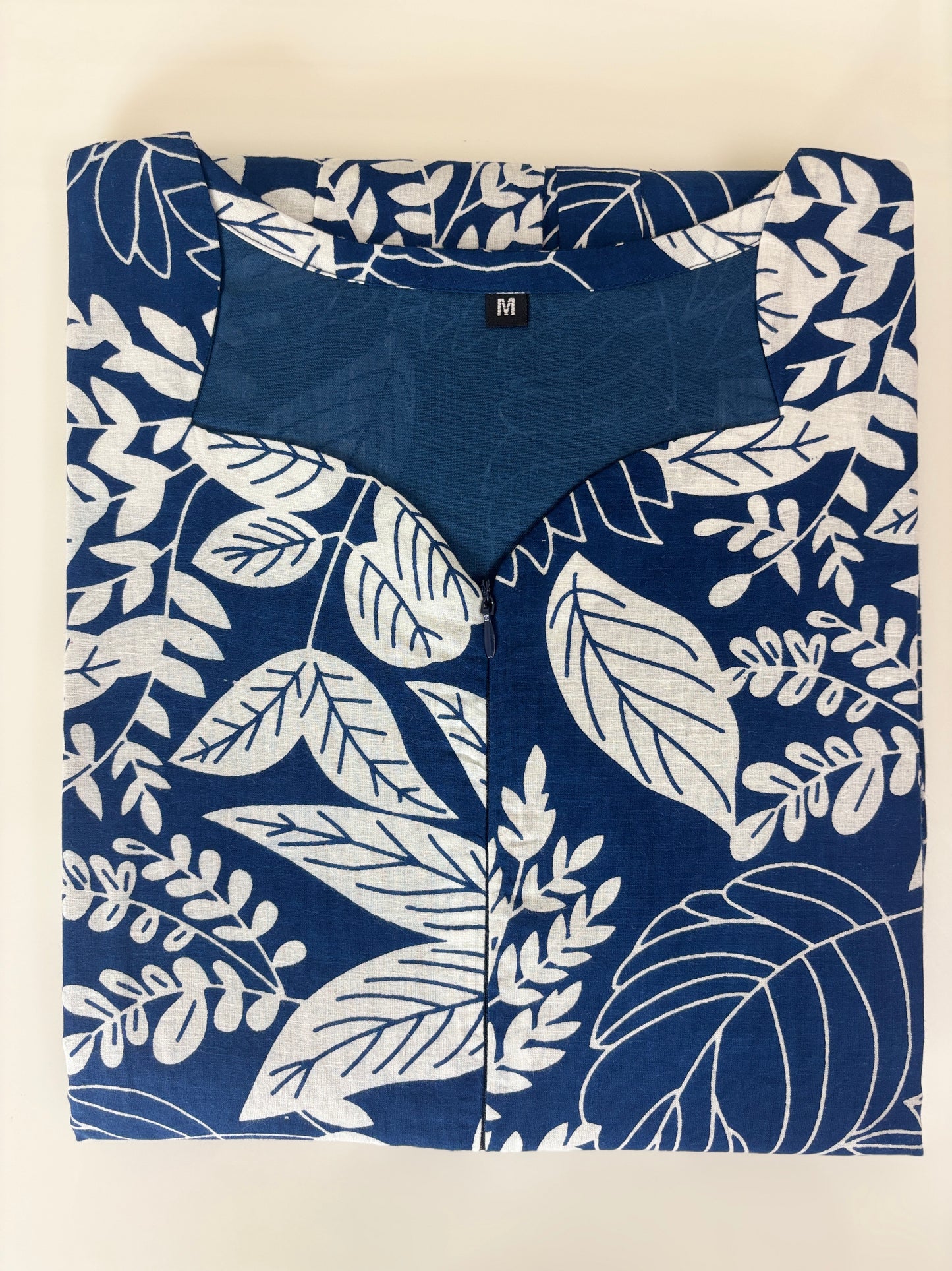 Royal Leaf Center Zip Cotton Maxi