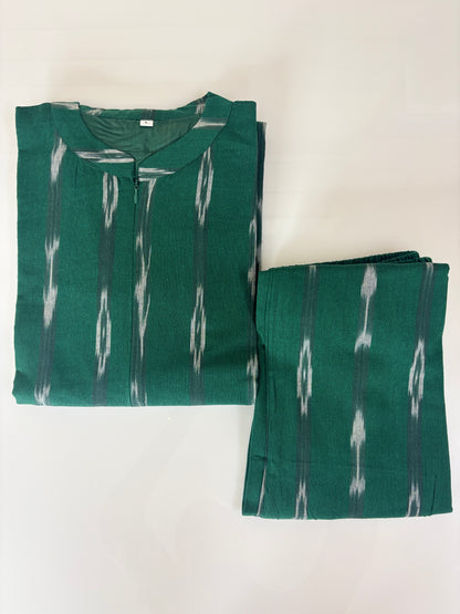 Bottle Green Ikat Stripe Women's Co-ords