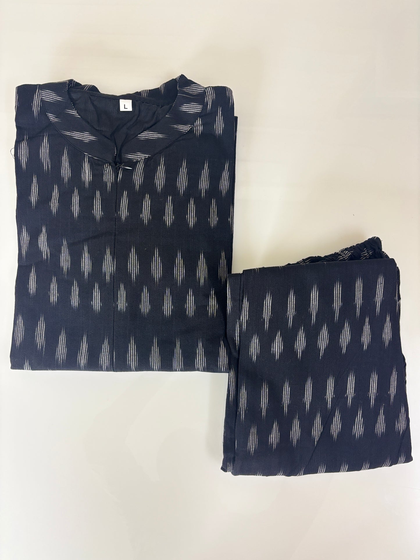 Jet Black Ikat Print Co-ords