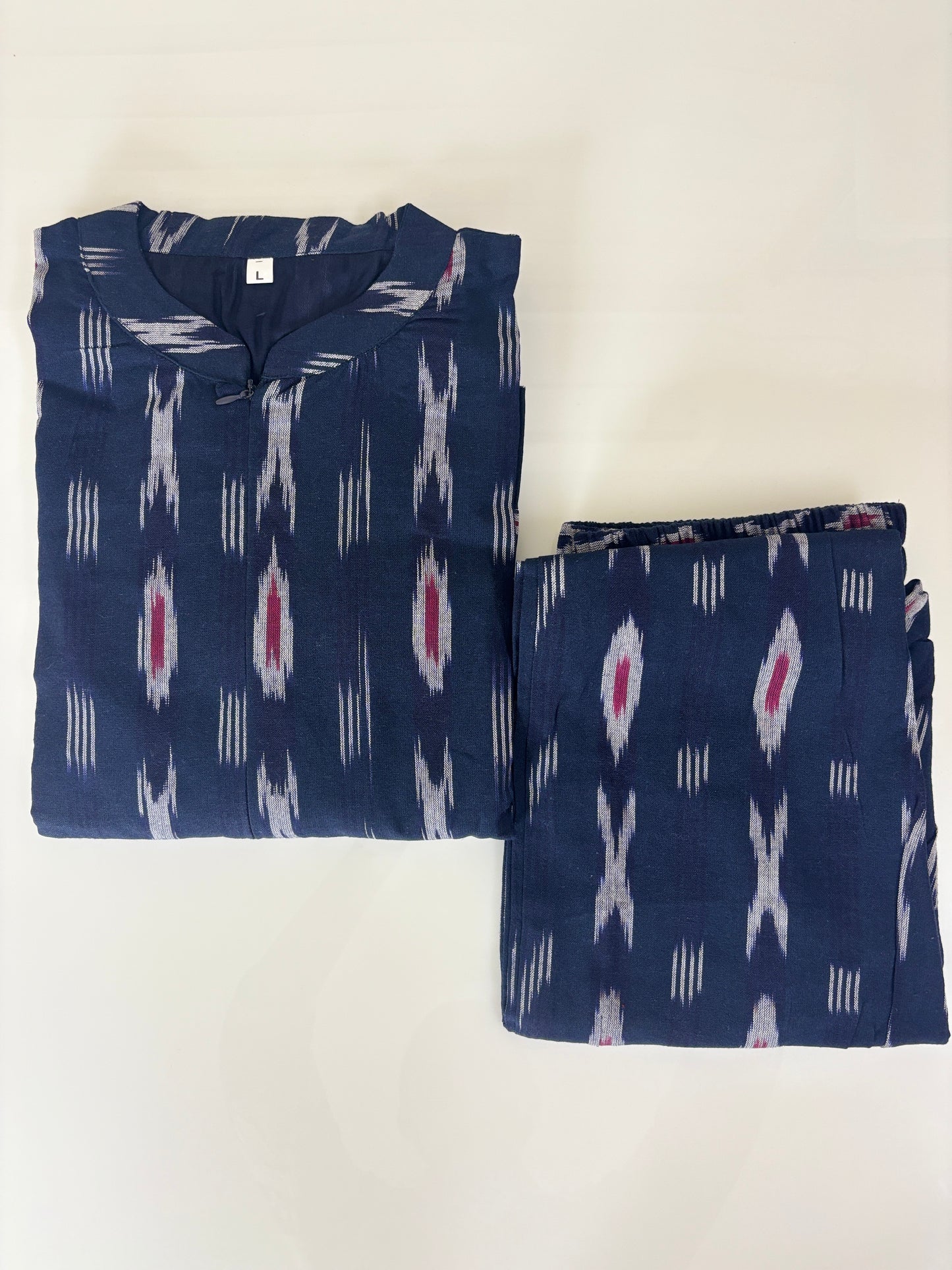Navy Blue Ikat Print Co-ords