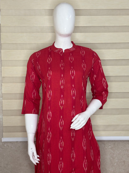 Crimson Red Ikat Print Co-ords