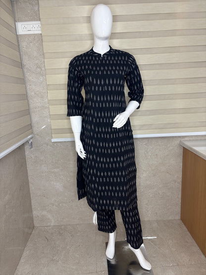Jet Black Ikat Print Co-ords