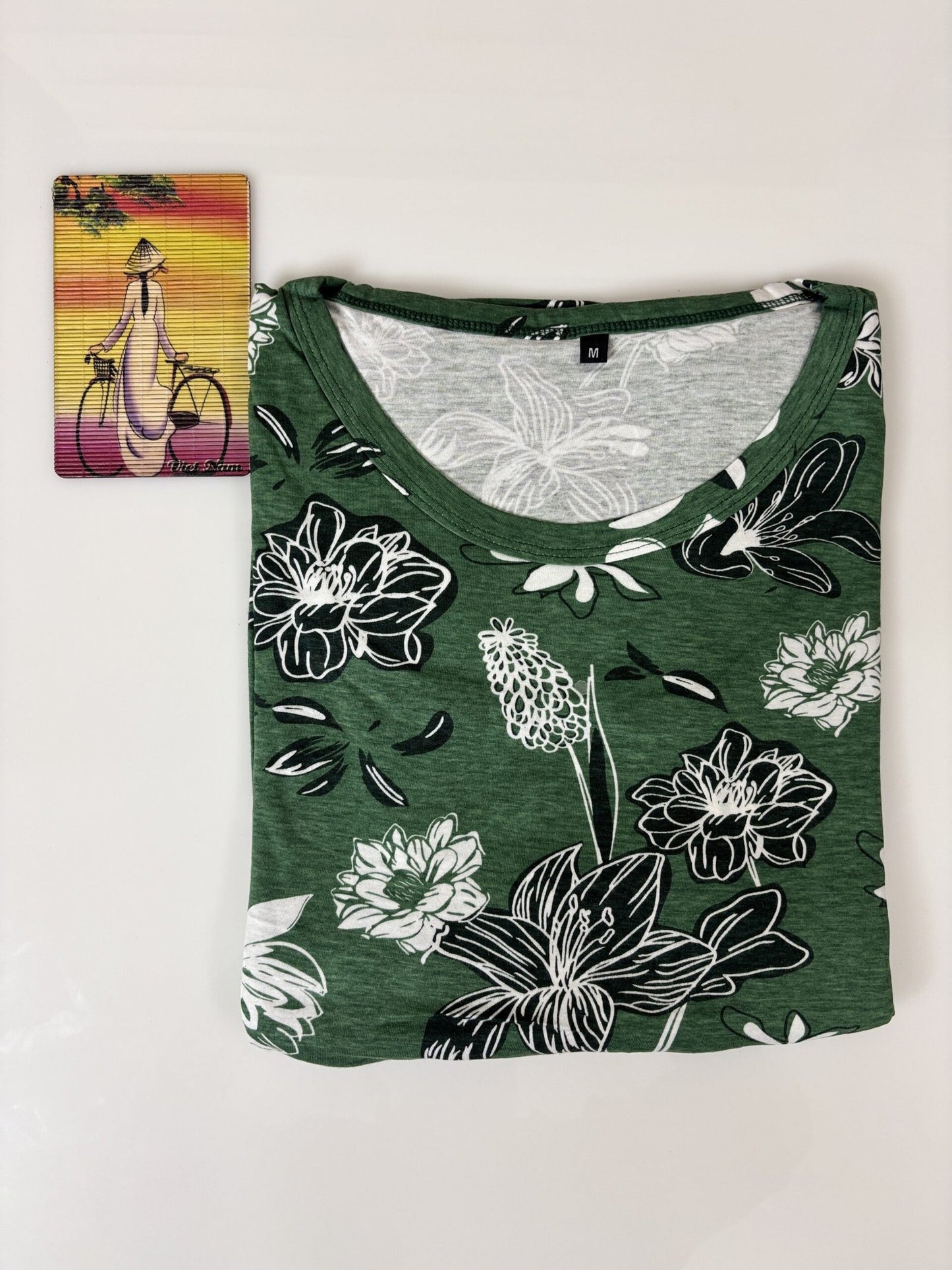 Green with White and Black Floral Printed Feeding Puff Sleeve Maxi