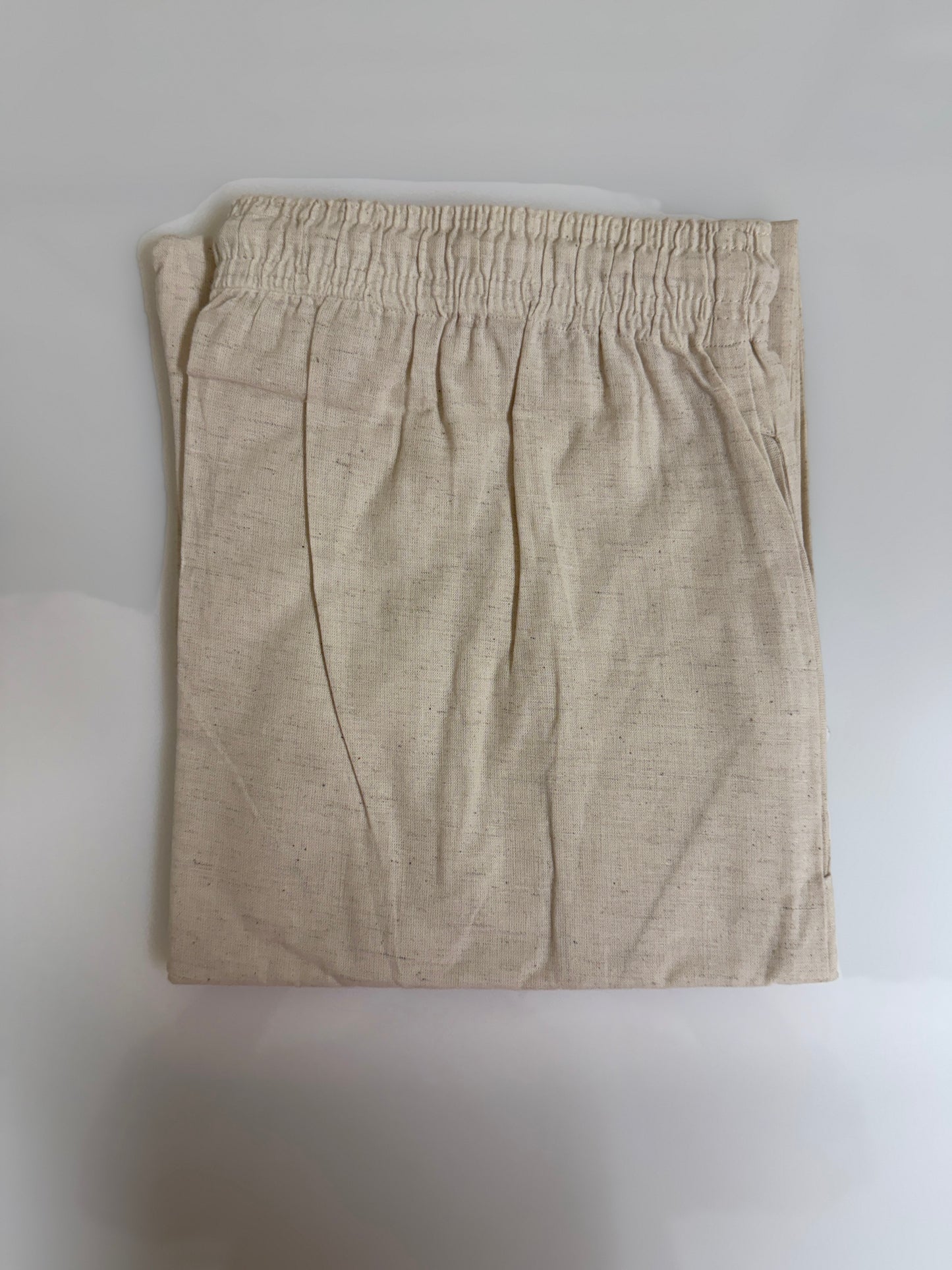 Natural Beige Solid Women's Straight Pant