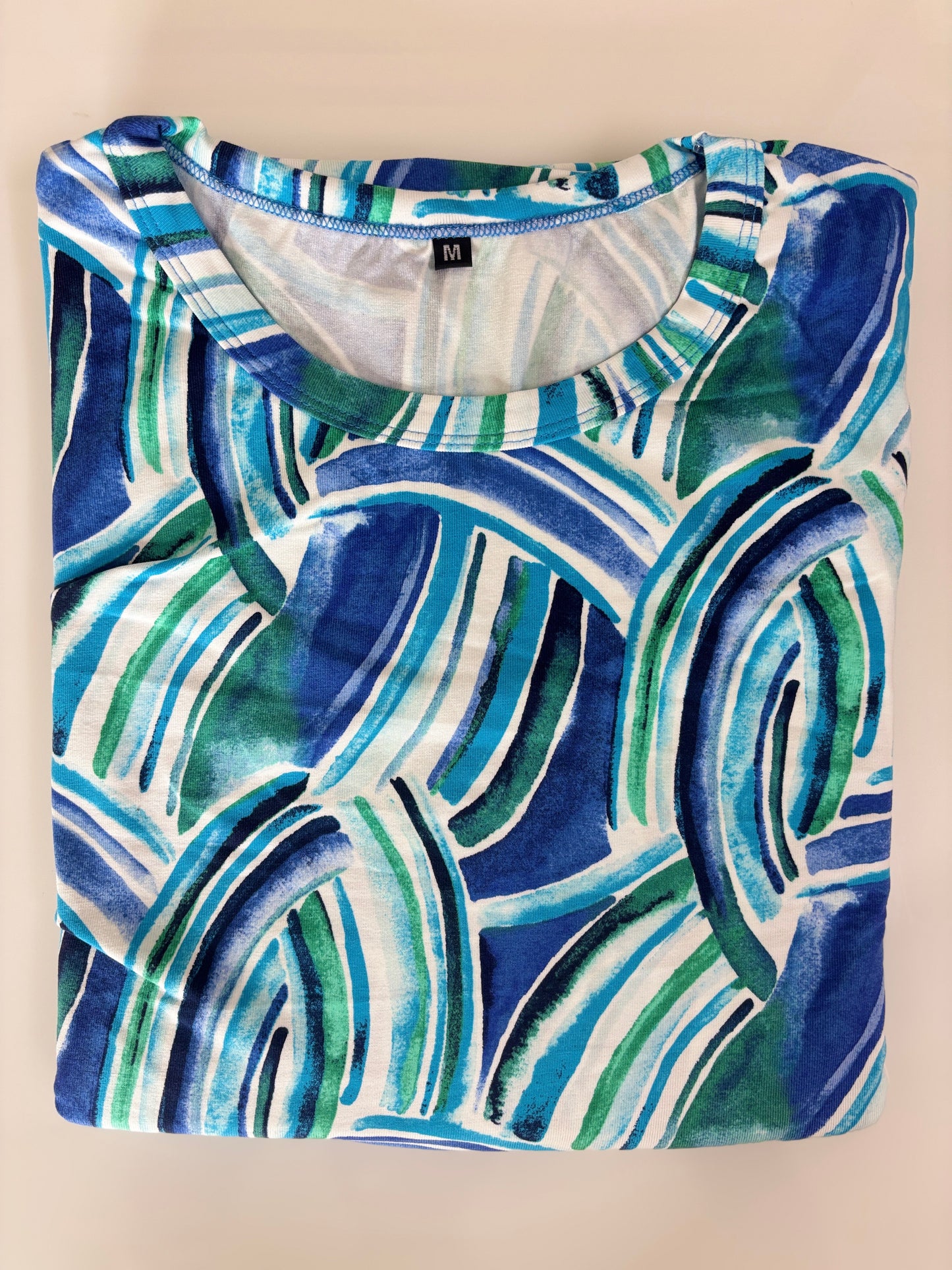 Blue Abstract Print Maternity Maxi