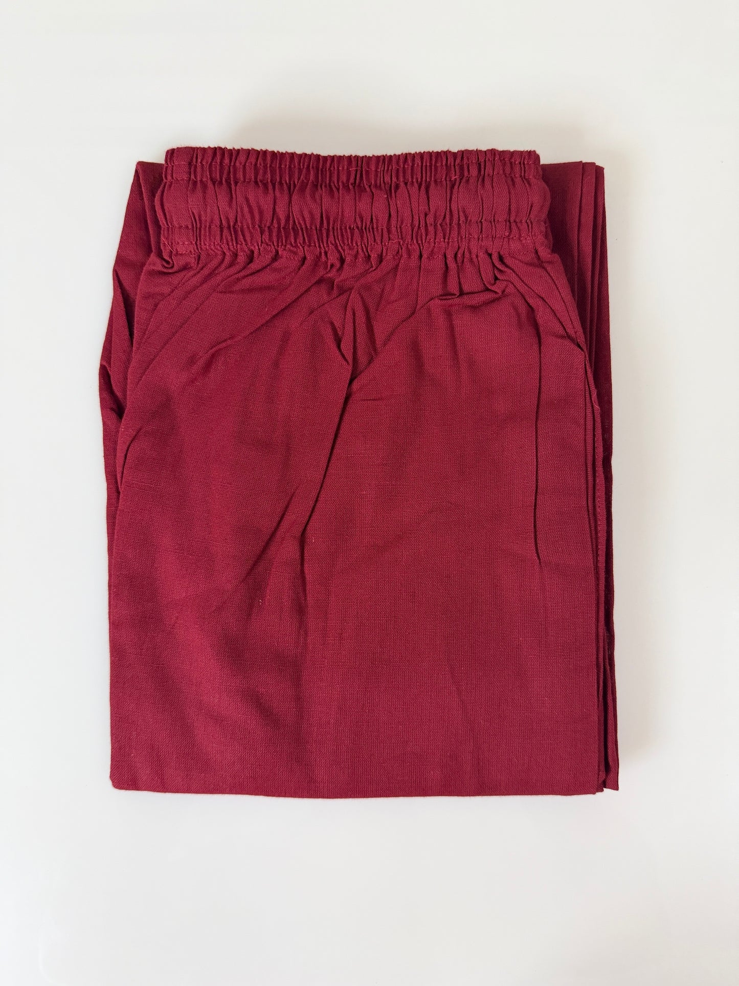 Wine Red Solid Women's Straight Pant