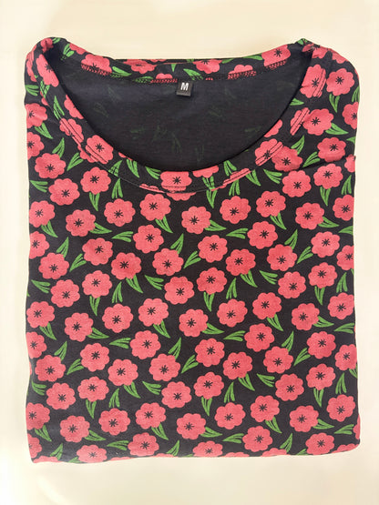 Black Ditsy Floral Print Maternity Maxi