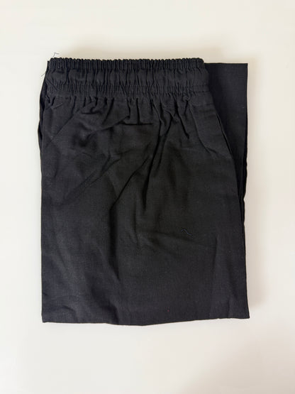 Classic Black Solid Women's Straight Pant
