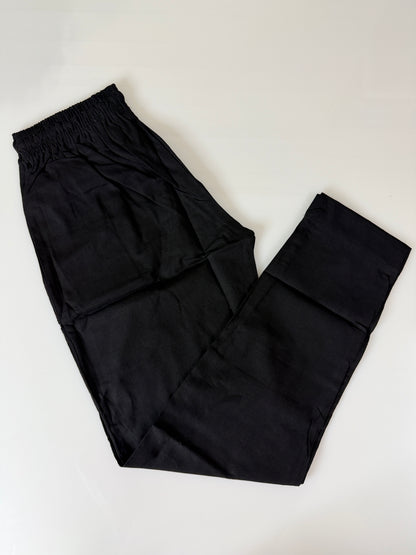 Classic Black Solid Women's Straight Pant