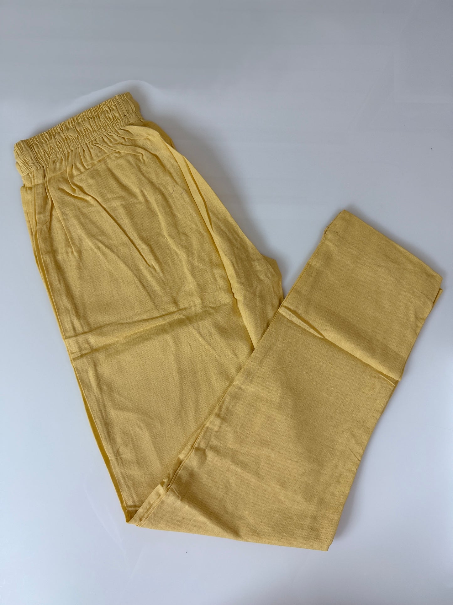 Pastel Yellow Solid Women's Straight Pant