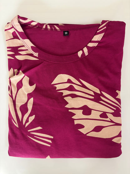 Magenta Butterfly Print Maternity Maxi