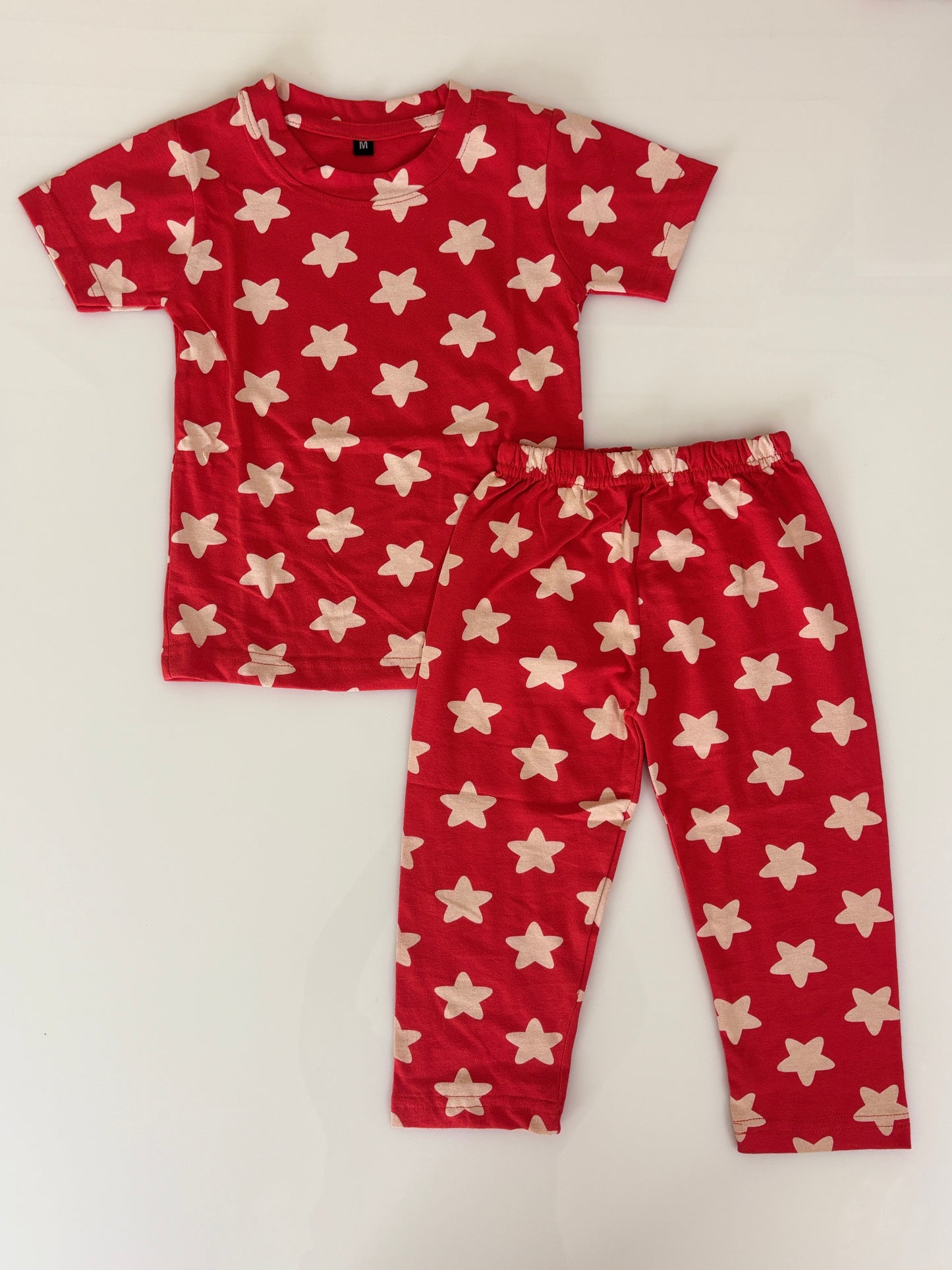 Kids Red Star Print T-Shirt & Pants Co-ord Set