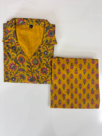 Mustard Floral Paisley Print Co-ords