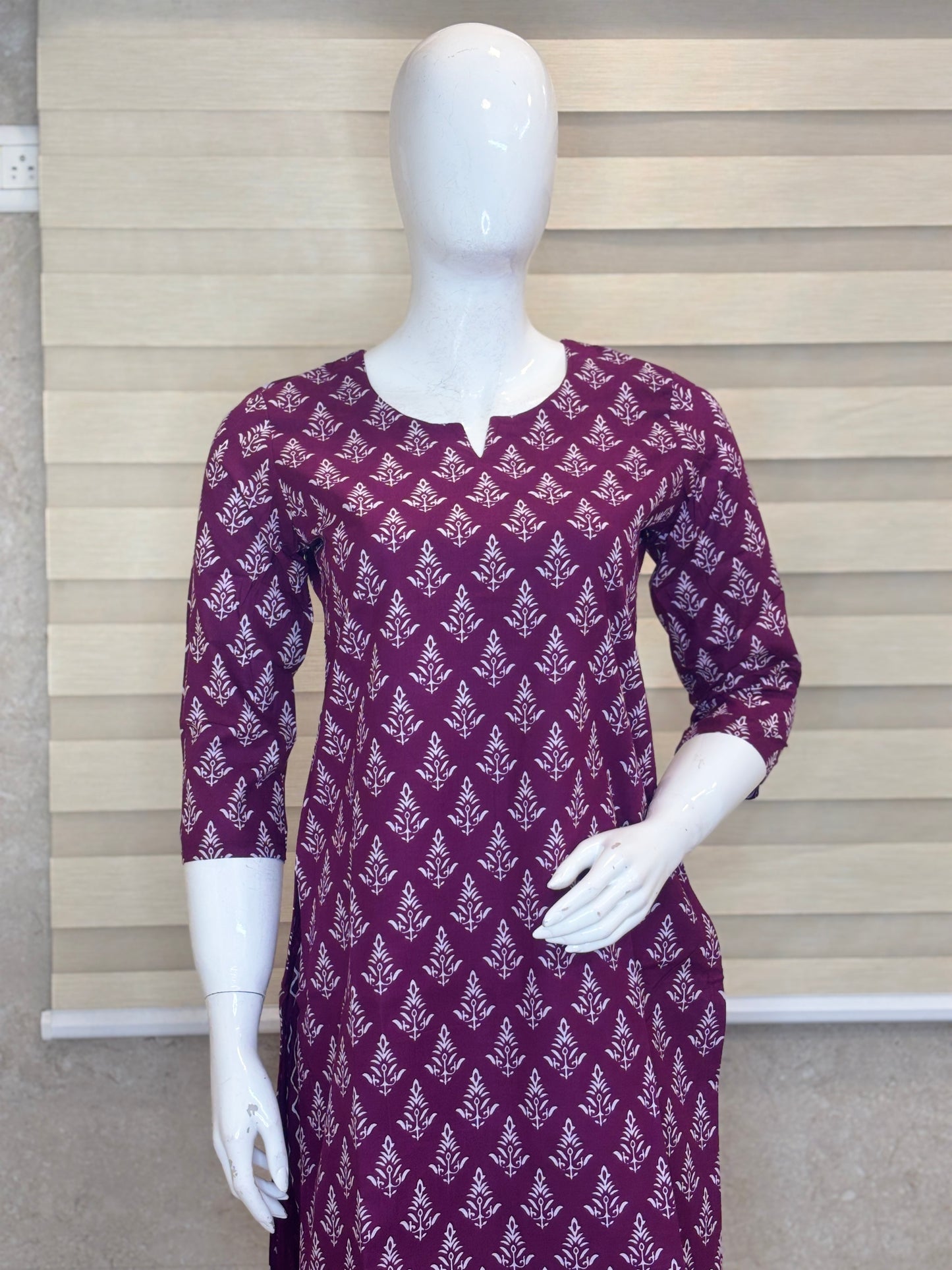Magenta White Buta Printed Co-ords