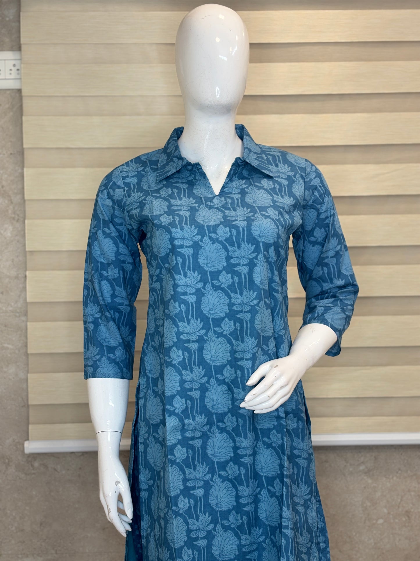 Teal Blue Botanical Printed Co-ords