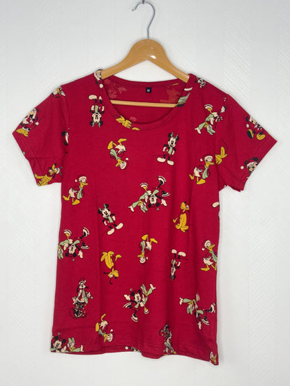 Red Cartoon Character Print Women’s T-Shirt