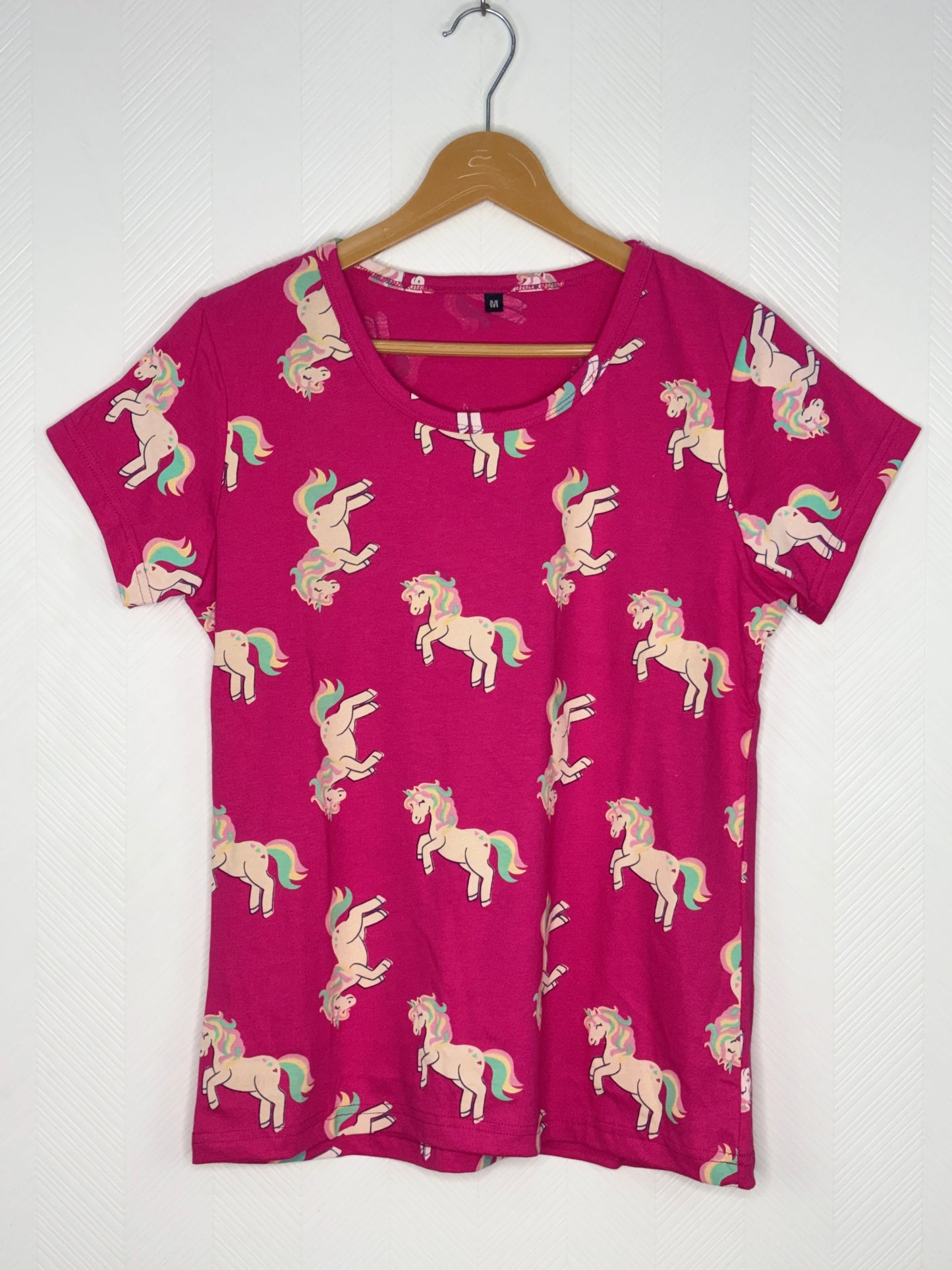 Pink Unicorn Print Women’s T-Shirt