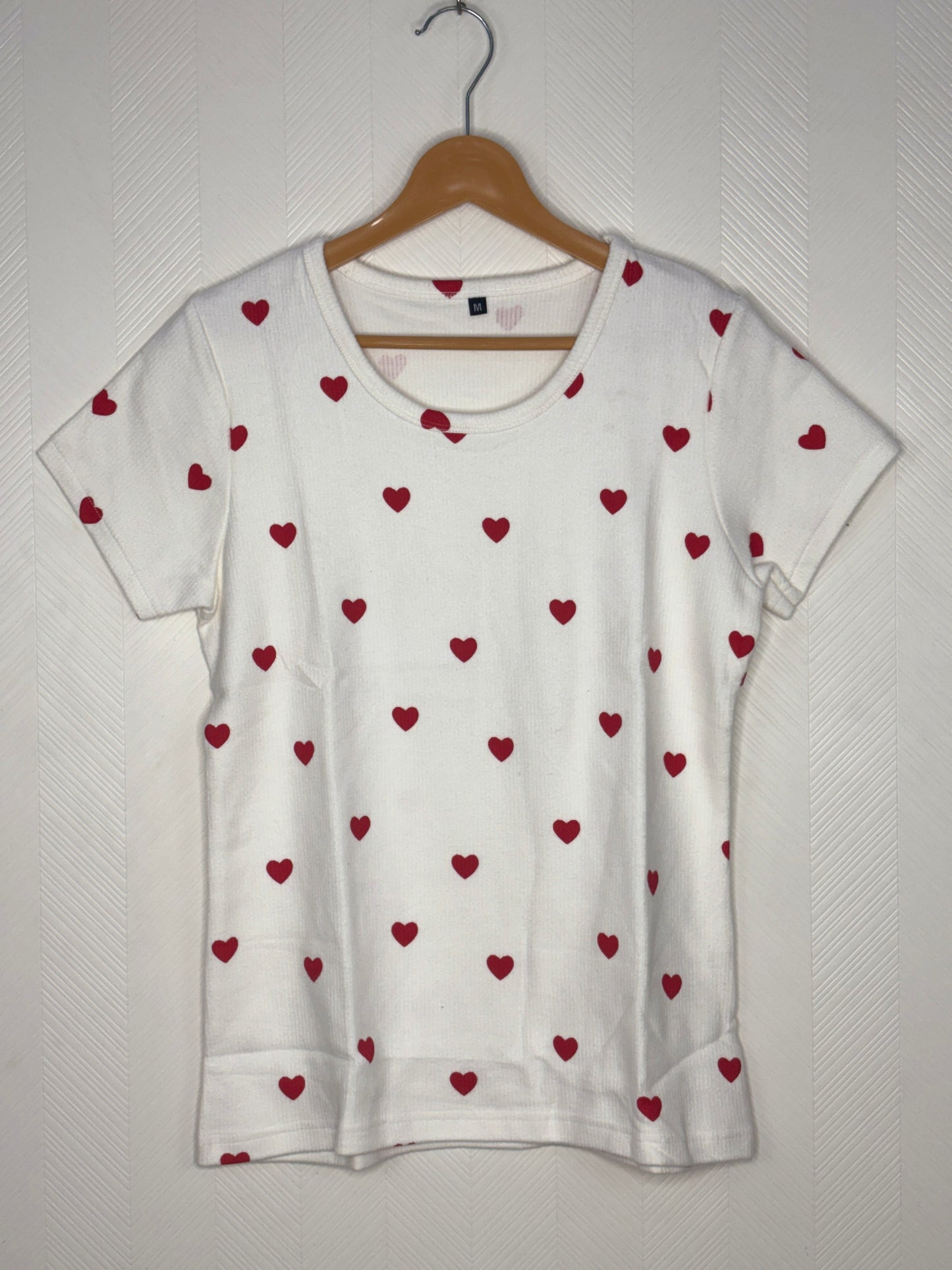 White Heart Print Women's T-Shirt