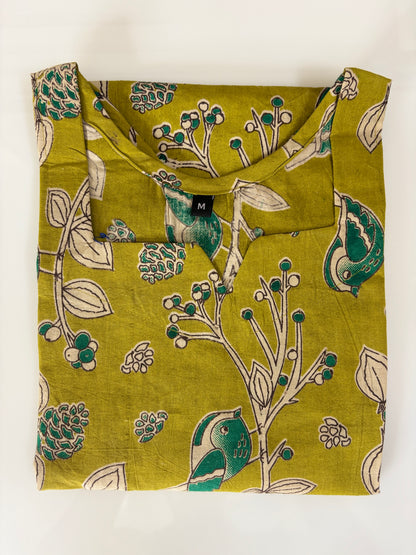 Olive Birdsong Short Kurti