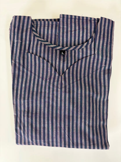 Blue Stripe Print Budget Friendly Frock