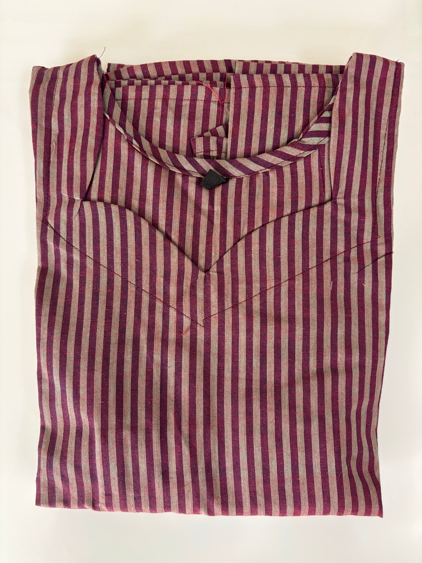 Maroon Stripe Print Budget Friendly Frock
