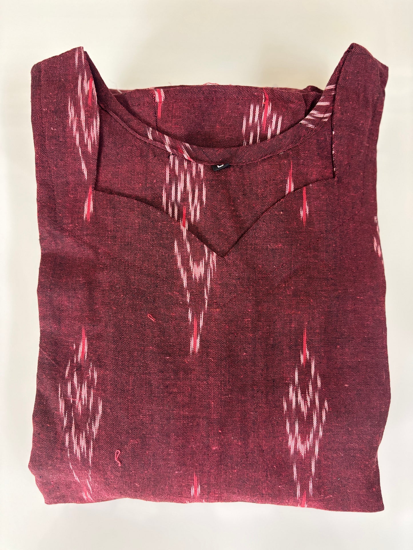 Burgundy Wine Traditional Ikat Motif Budget Friendly Frock