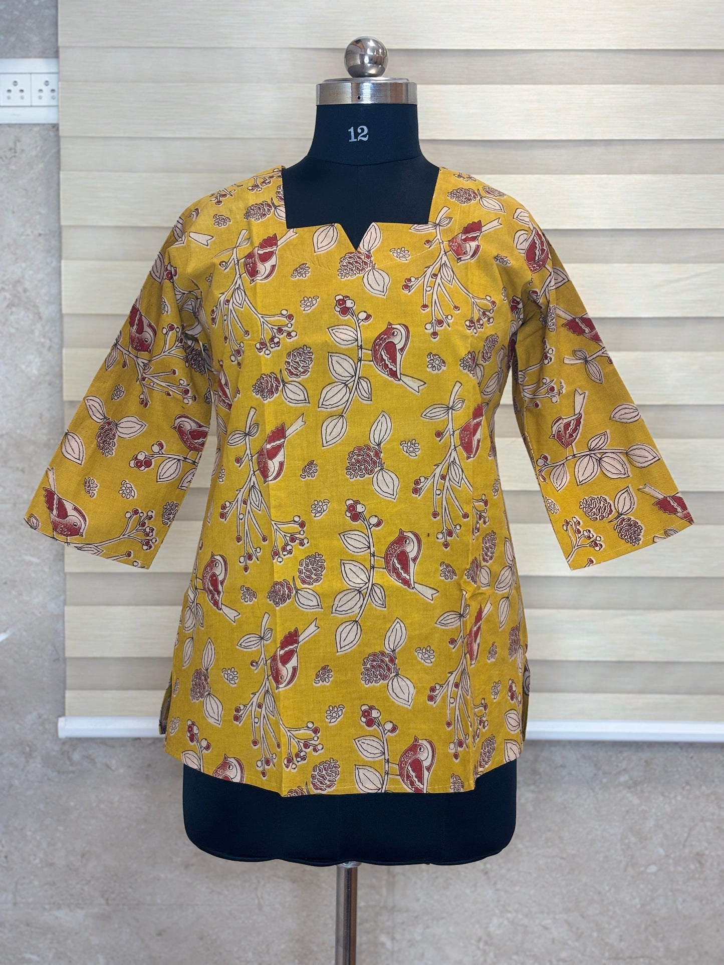 Mustard Songbird Short Kurti