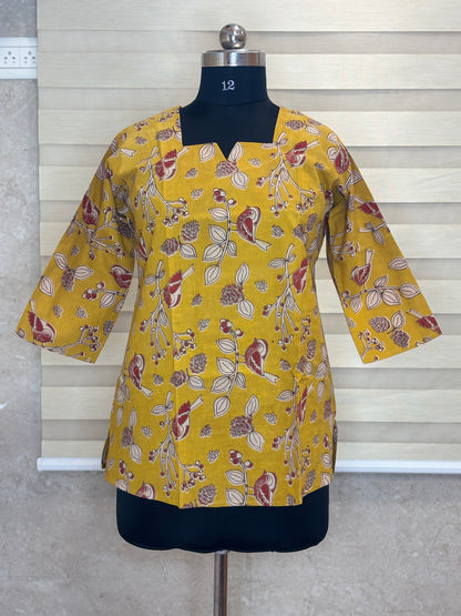 Mustard Songbird Short Kurti