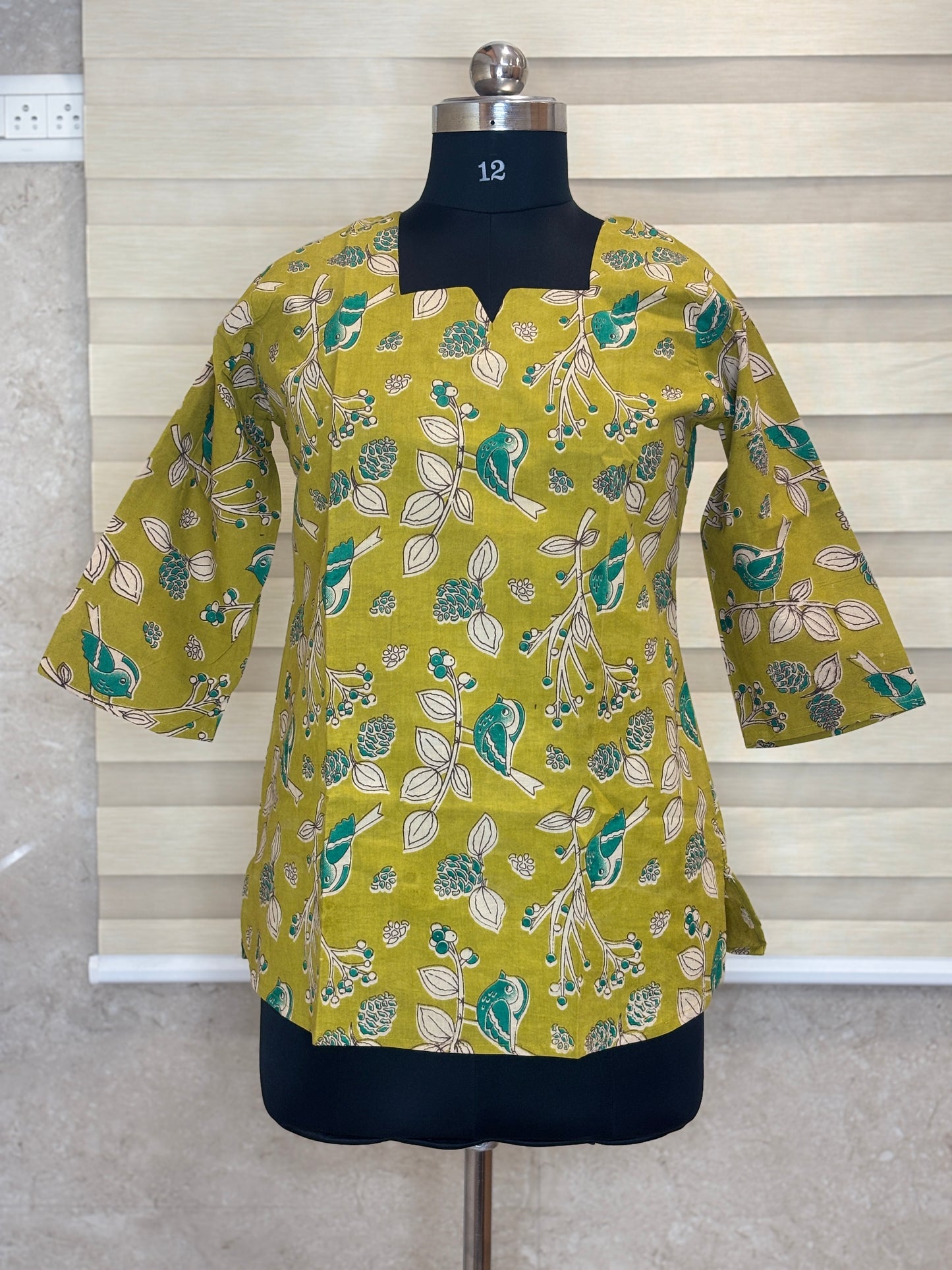 Olive Birdsong Short Kurti