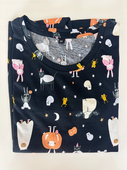 Midnight Black Whimsical Halloween Lounge Tunic