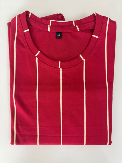 Ruby Red Classic Pinstripe Lounge Tunic