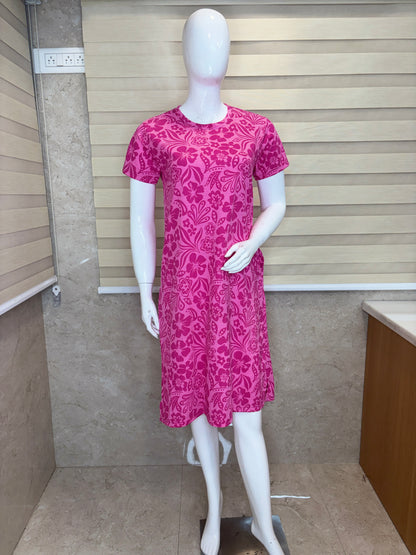 Candy Pink Floral Vine Lounge Tunic